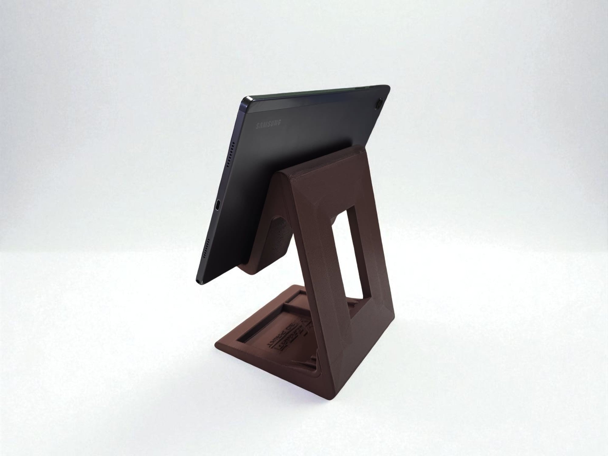 Supporto da tavolo rialsato per tablet effetto legno