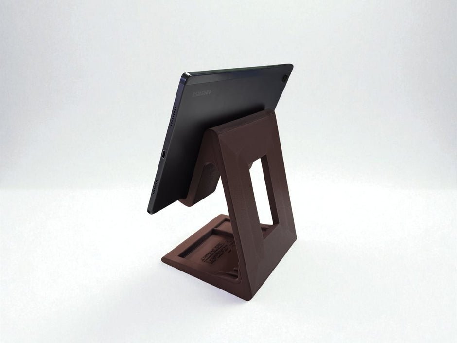 Supporto da tavolo rialsato per tablet effetto legno