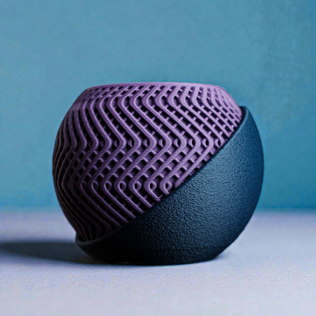 Vaso decorativo design moderno viola e nero