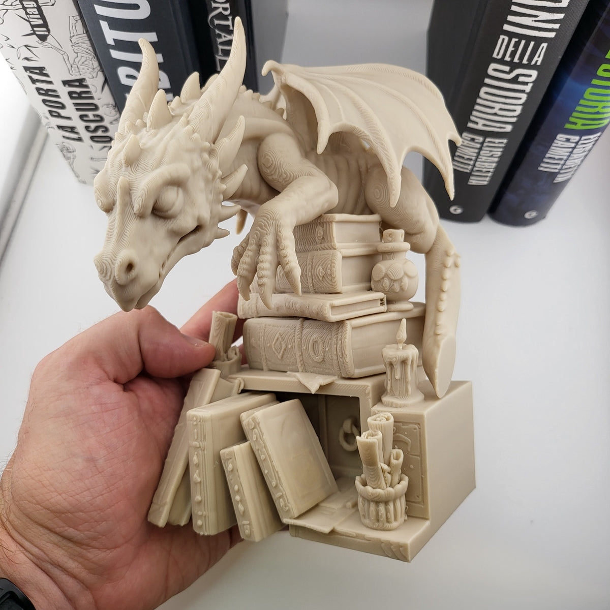 Dragon Book Nook – Inserto Fermalibri Fantasy con Drago, Realizzato in Stampa 3D