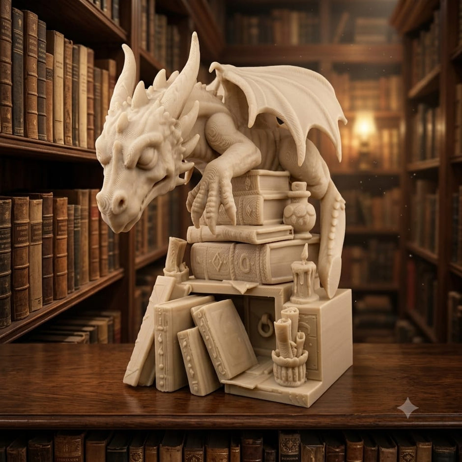 Dragon Book Nook – Inserto Fermalibri Fantasy con Drago, Realizzato in Stampa 3D