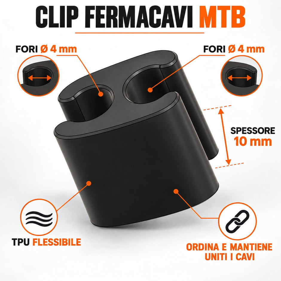 Clip Fermacavi per Bici – Bustina da 5 pezzi