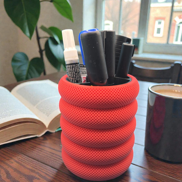 Portapenne Soft Grip Rosso – Design Moderno in Stampa 3D