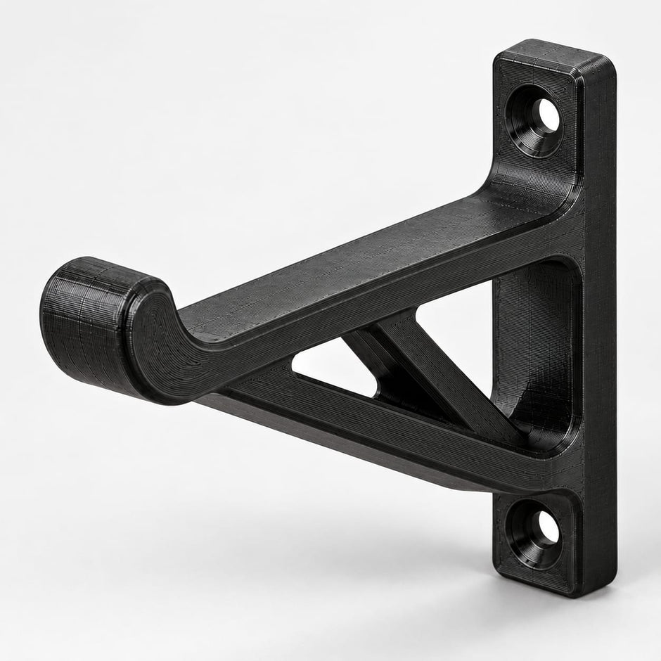 Supporto casco bici da parete in PETG nero – Staffa portacasco con viti e tasselli | Format3D Print