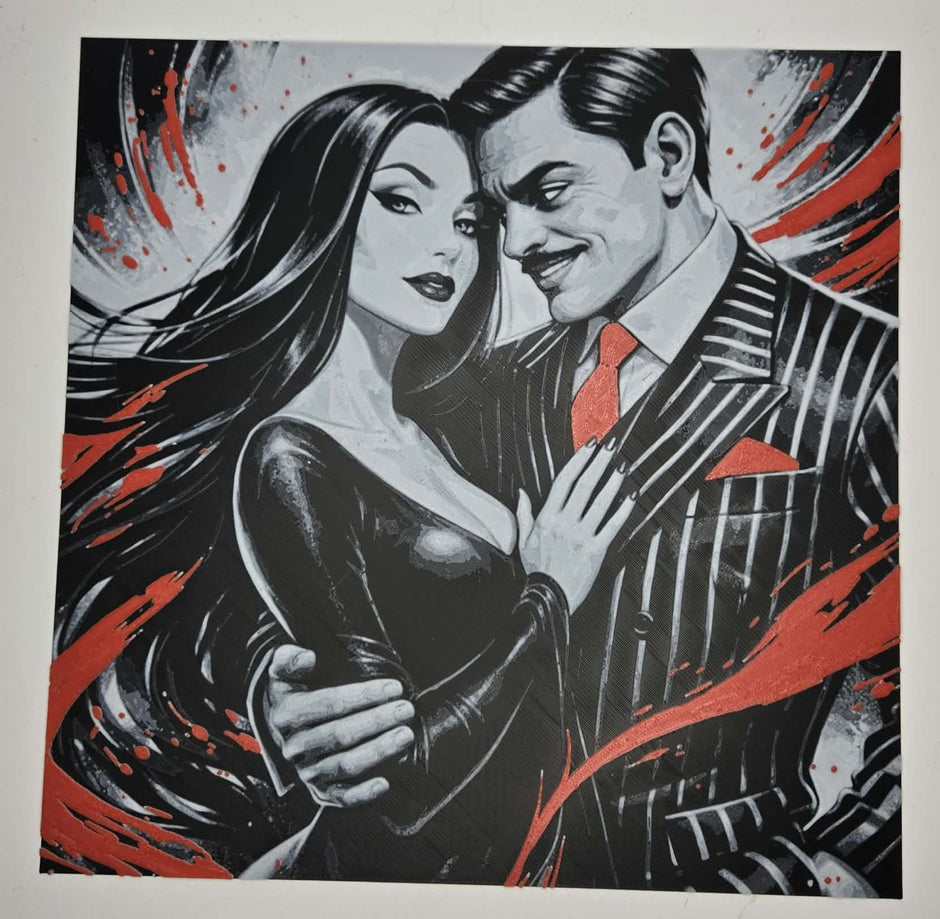 🖤 Gomez & Morticia – Quadro Gothic Love
