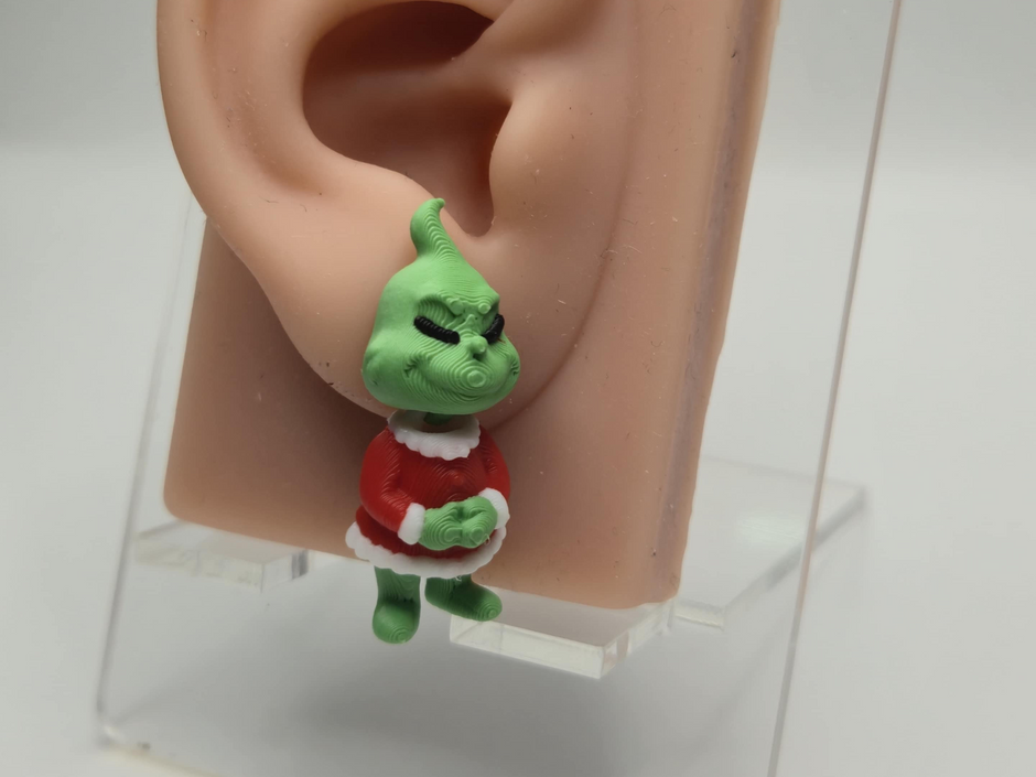 Orecchino decorativo natalizio grinch  – Modello unico e divertente