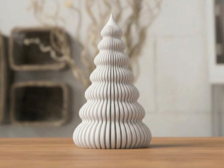 Albero Decorativo per Candela LED – Stampa 3D, Design Scanalato, 2 Misure e 5 Colori