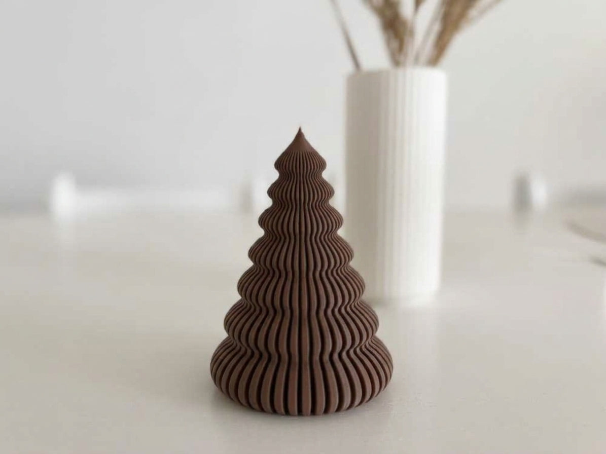 Albero Decorativo per Candela LED – Stampa 3D, Design Scanalato, 2 Misure e 5 Colori