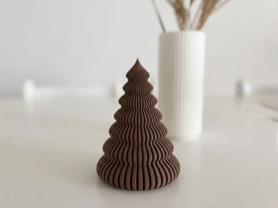 Albero Decorativo per Candela LED – Stampa 3D, Design Scanalato, 2 Misure e 5 Colori