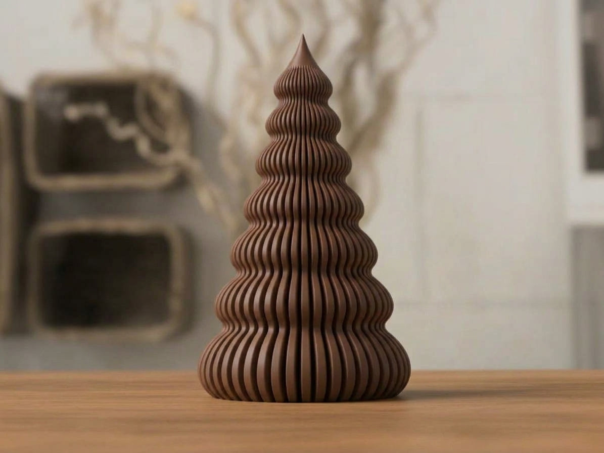 Albero Decorativo per Candela LED – Stampa 3D, Design Scanalato, 2 Misure e 5 Colori