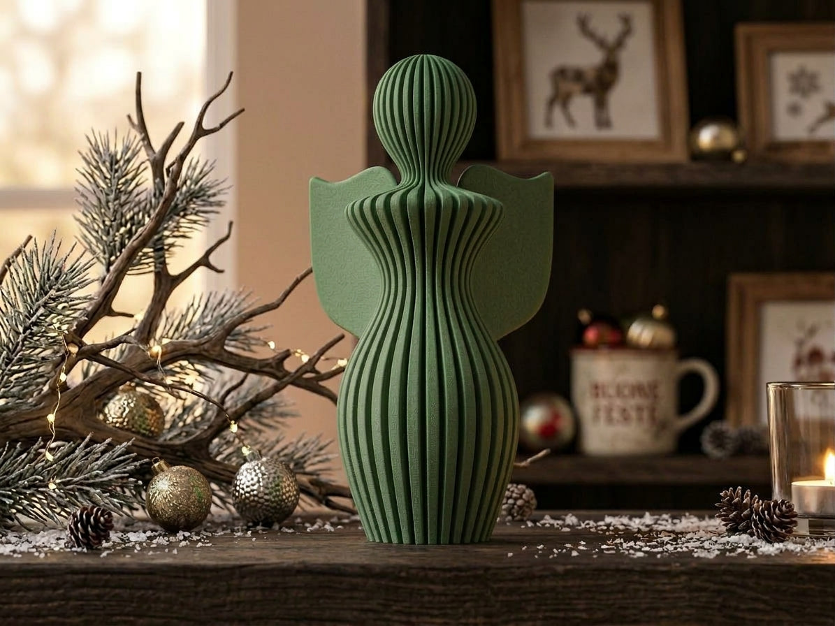 Statua Angelo Moderno Decorativo – Decorazione Natalizia Elegante, Stampata in 3D