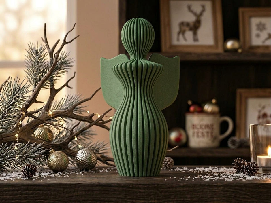 Statua Angelo Moderno Decorativo – Decorazione Natalizia Elegante, Stampata in 3D