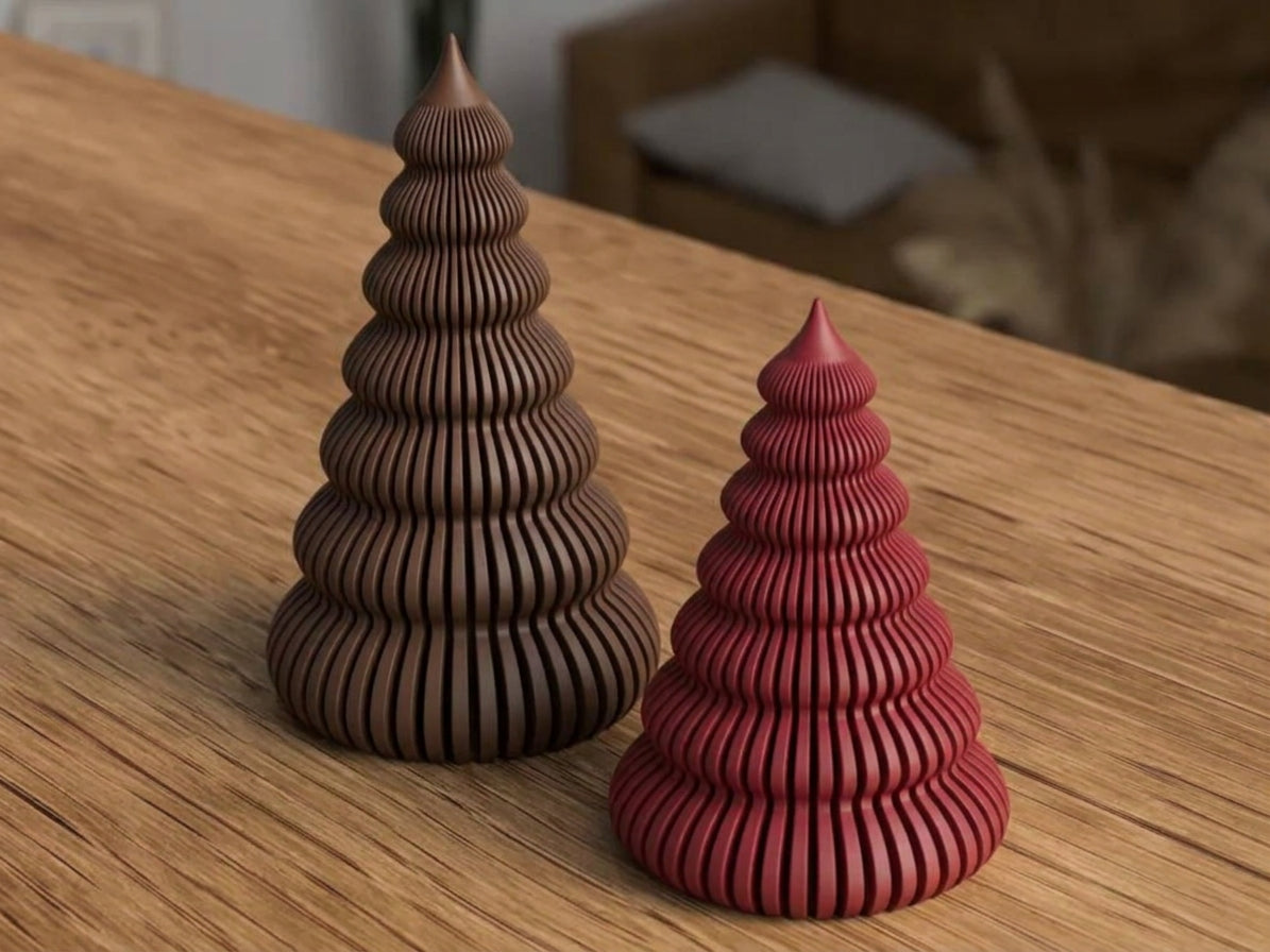 Albero Decorativo per Candela LED – Stampa 3D, Design Scanalato, 2 Misure e 5 Colori