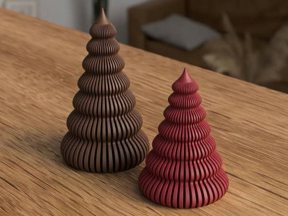 Albero Decorativo per Candela LED – Stampa 3D, Design Scanalato, 2 Misure e 5 Colori