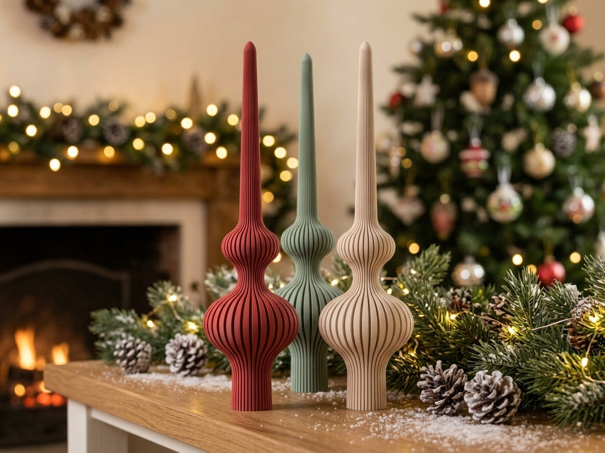 Puntale per Albero di Natale Design a Nervature