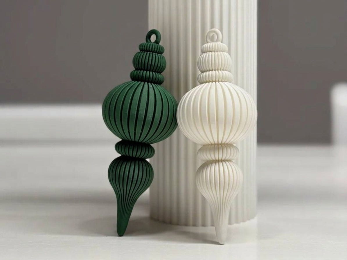 Ornamento Natalizio Moderno Stampato in 3D – Decorazione Elegante per Albero di Natale
