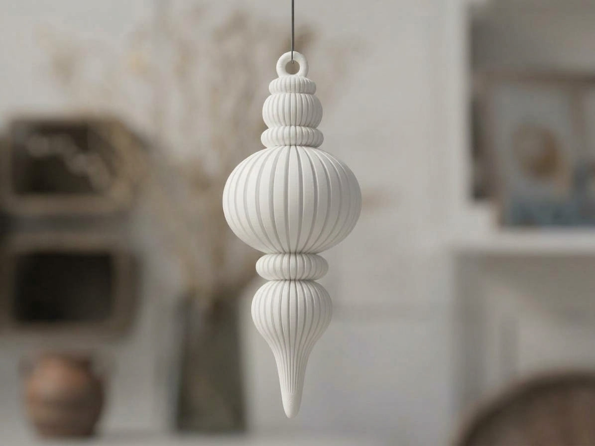 Ornamento Natalizio Moderno Stampato in 3D – Decorazione Elegante per Albero di Natale