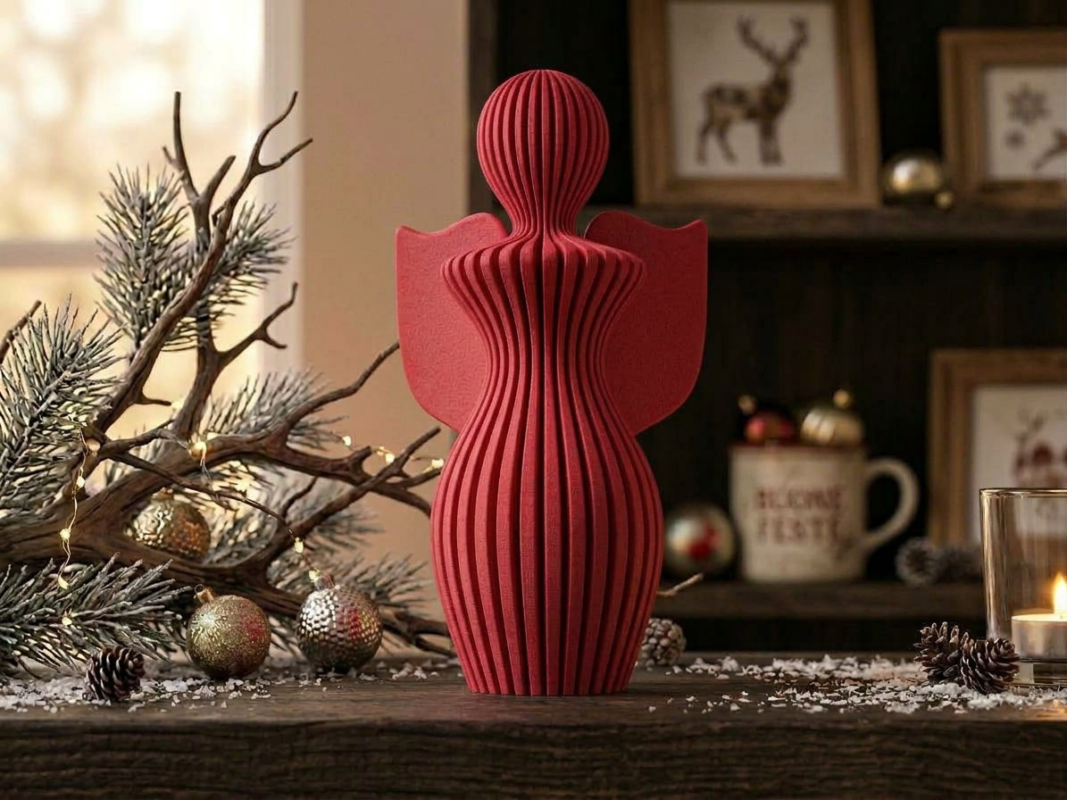 Statua Angelo Moderno Decorativo – Decorazione Natalizia Elegante, Stampata in 3D
