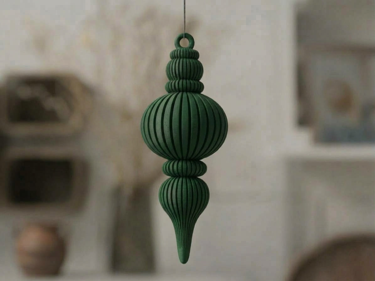 Ornamento Natalizio Moderno Stampato in 3D – Decorazione Elegante per Albero di Natale