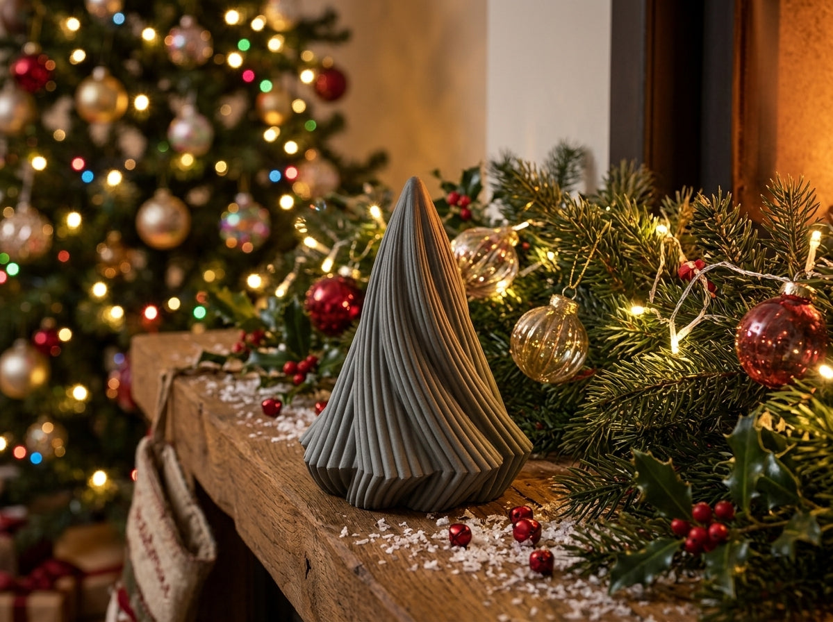 Alberello di Natale Decorativo Stampato in 3D con Luce LED Inclusa – 14 o 18 cm