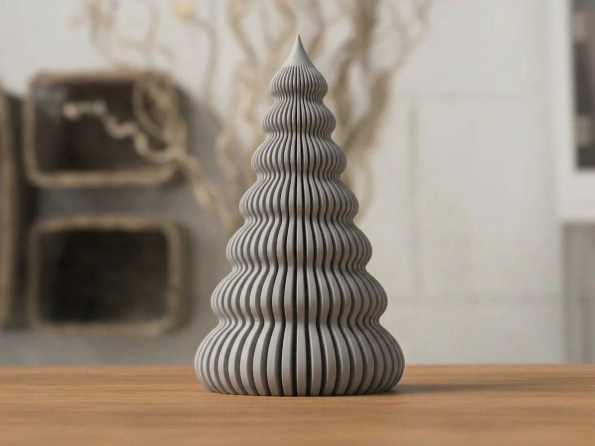 Albero Decorativo per Candela LED – Stampa 3D, Design Scanalato, 2 Misure e 5 Colori