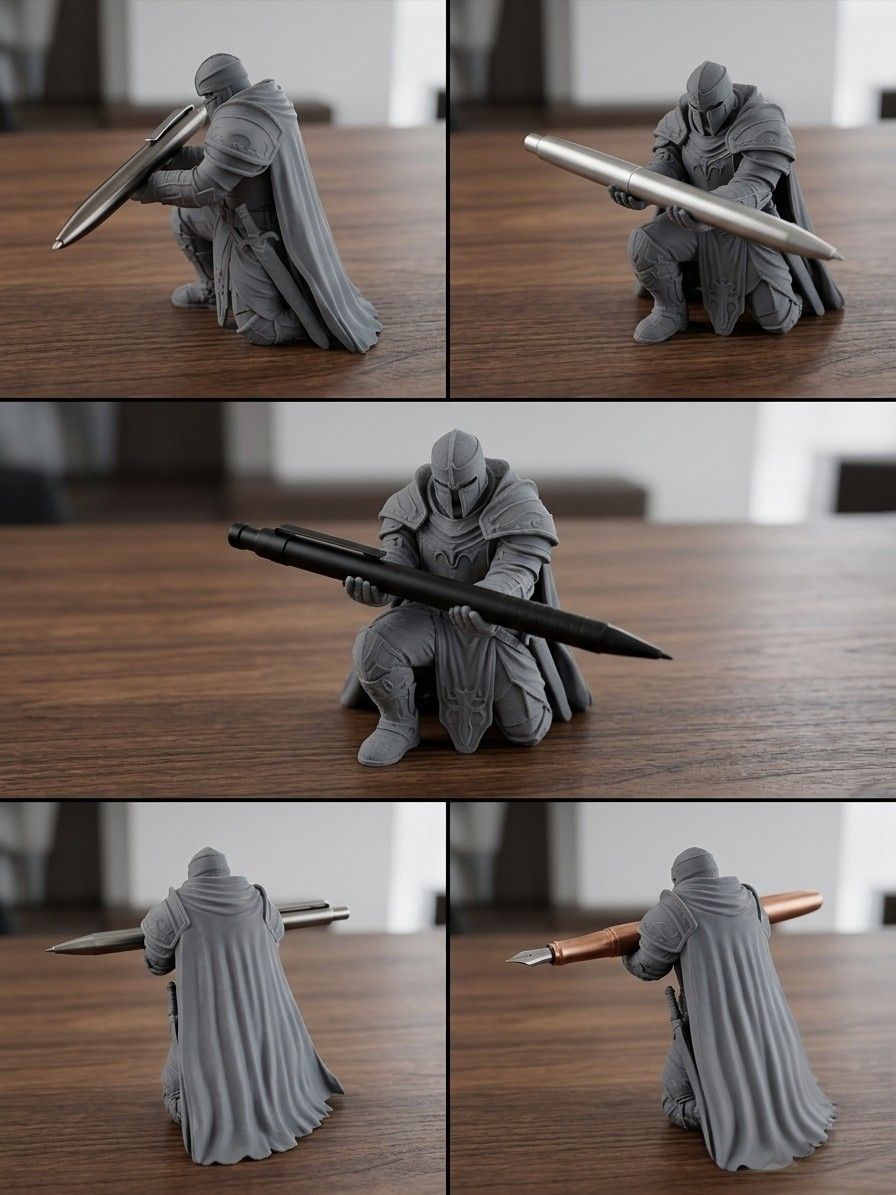 Portapenne da Cavaliere Medievale – Organizzatore da Scrivania Stampato in 3D