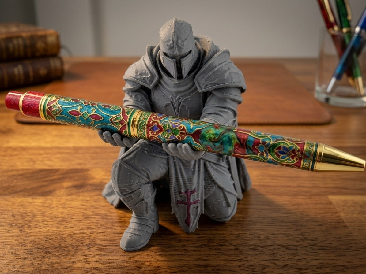 Portapenne da Cavaliere Medievale – Organizzatore da Scrivania Stampato in 3D