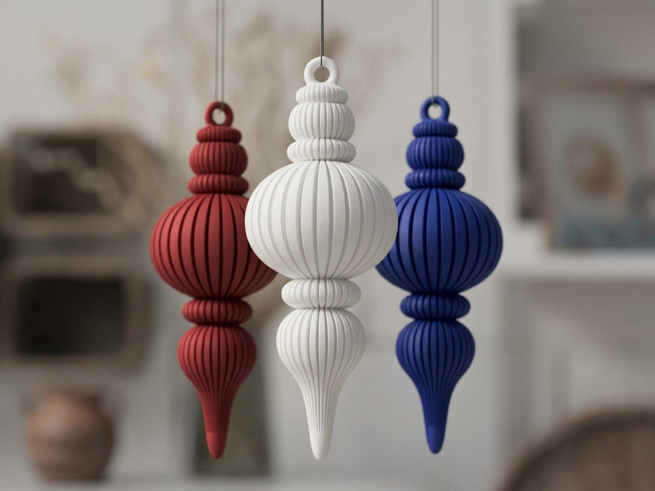 Ornamento Natalizio Moderno Stampato in 3D – Decorazione Elegante per Albero di Natale