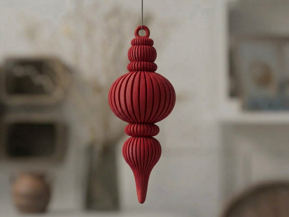 Ornamento Natalizio Moderno Stampato in 3D – Decorazione Elegante per Albero di Natale