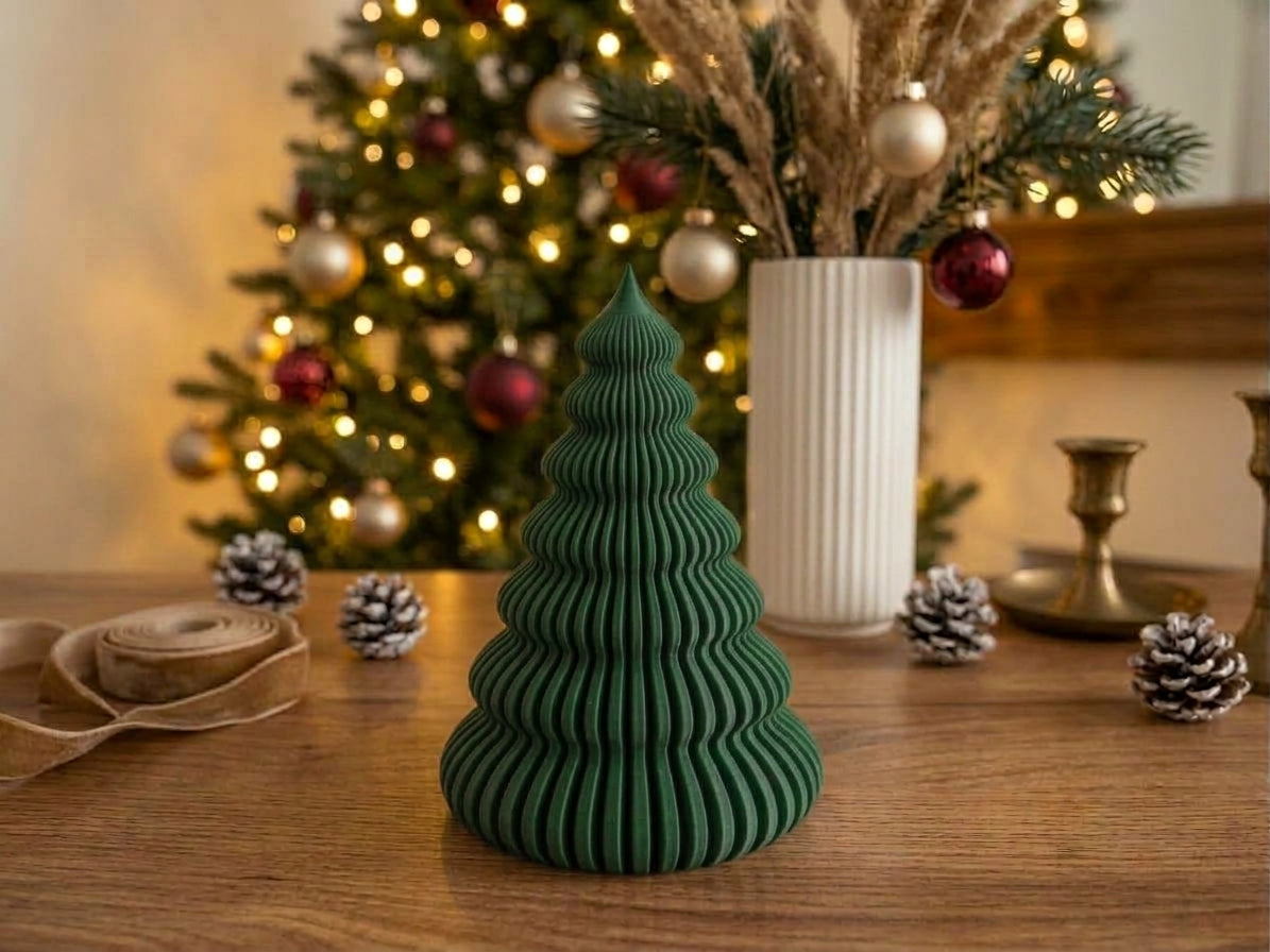 Albero Decorativo per Candela LED – Stampa 3D, Design Scanalato, 2 Misure e 5 Colori
