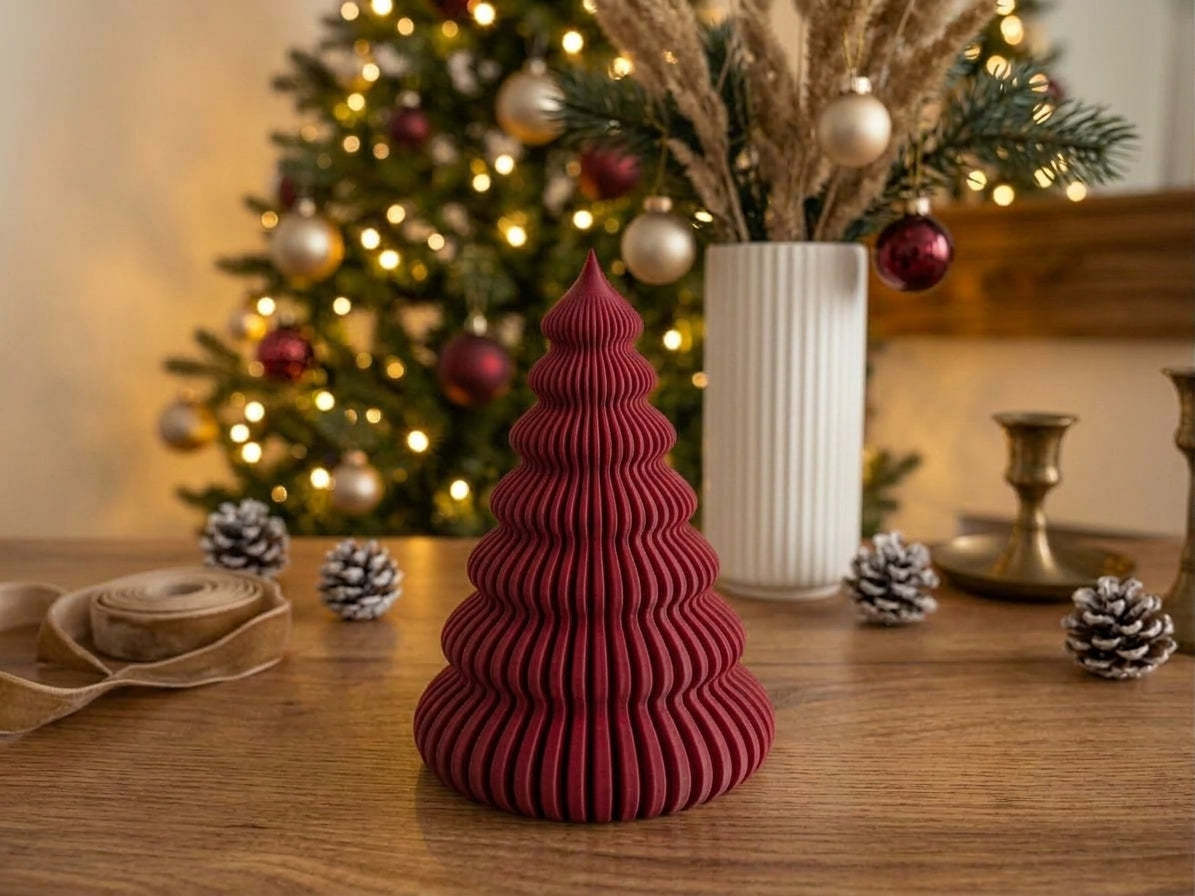 Albero Decorativo per Candela LED – Stampa 3D, Design Scanalato, 2 Misure e 5 Colori