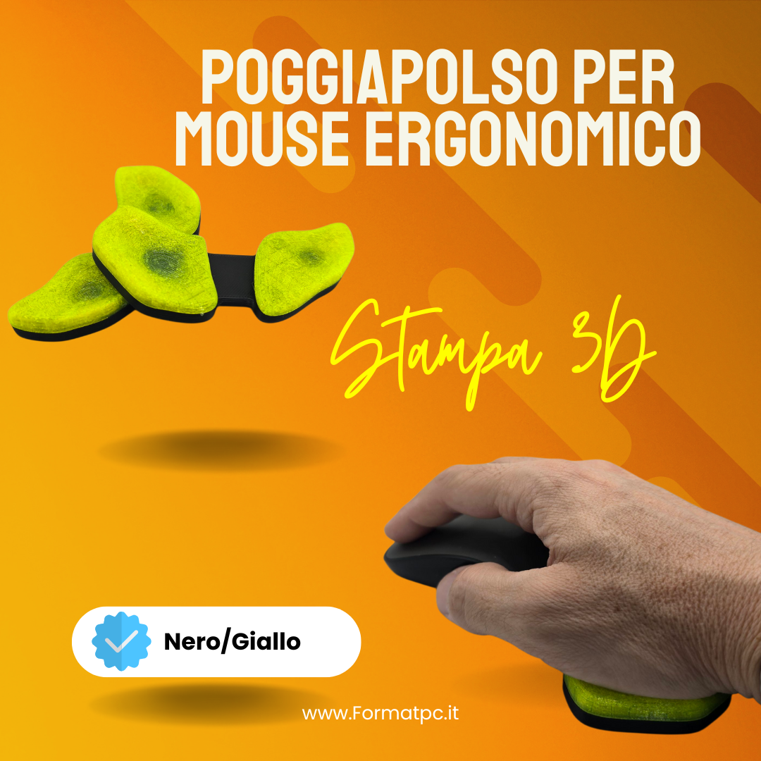 🖐️ Poggiapolso Ergonomico per Mouse – Stampa 3D in PLA e TPU