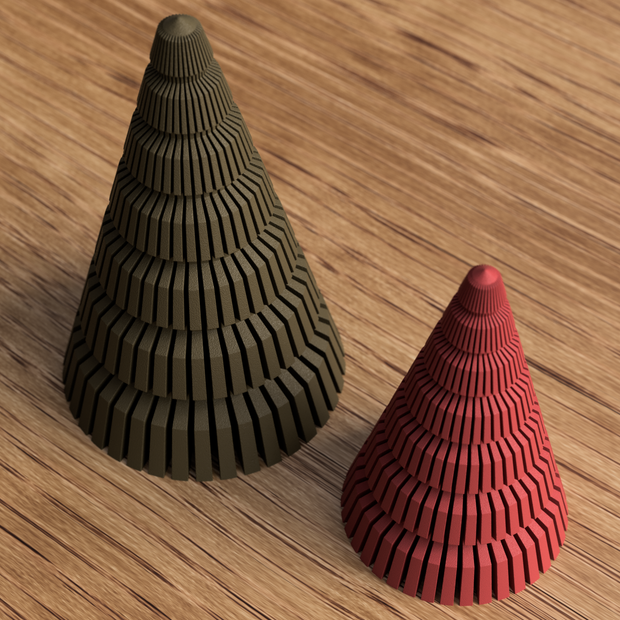 Set 2 alberi decorativi natalizi moderni – Luce LED inclusa