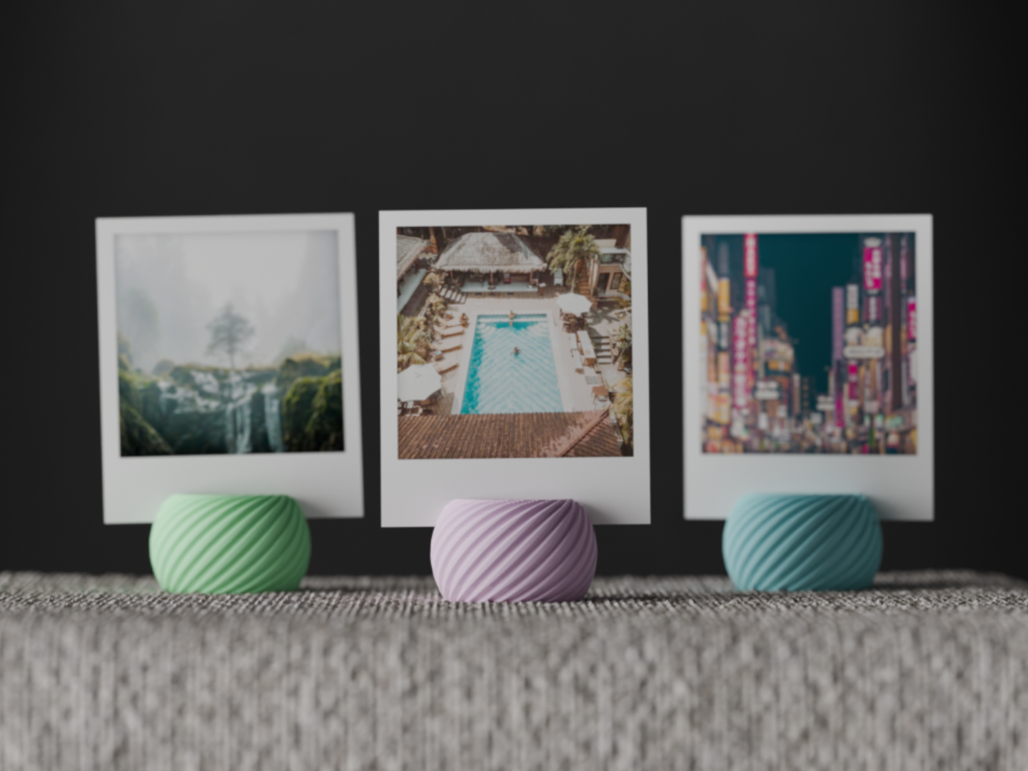 Set 3 Portafoto Spiral – Stampa 3D Design Moderno