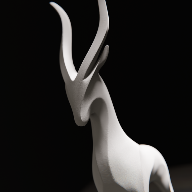 Scultura moderna in stampa 3D – Gazzella minimal design 25 cm