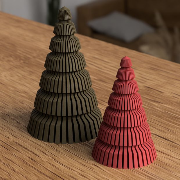 Set 2 alberi decorativi natalizi moderni – Luce LED inclusa