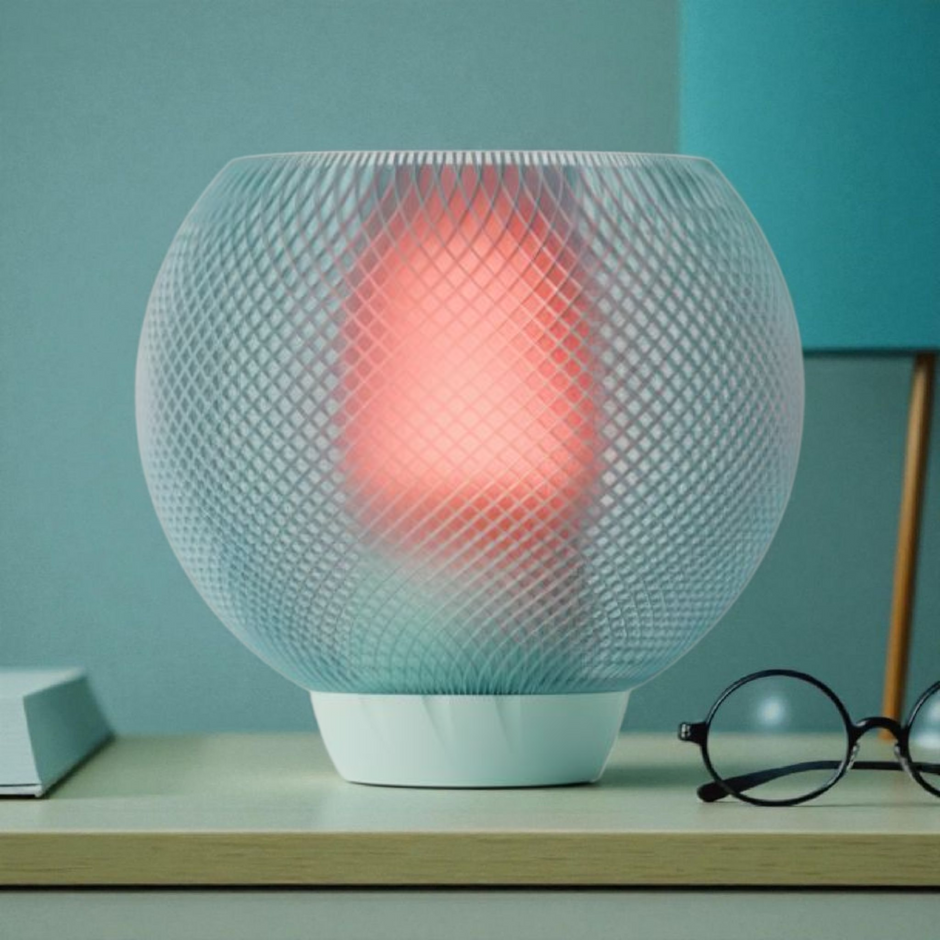 Lampada decorativa moderna con base bianca e diffusore effetto rete