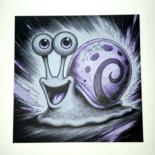 Quadro 3D Stampa Multistrato – Chiocciola Cartoon Viola | Decorazione Murale Artistica