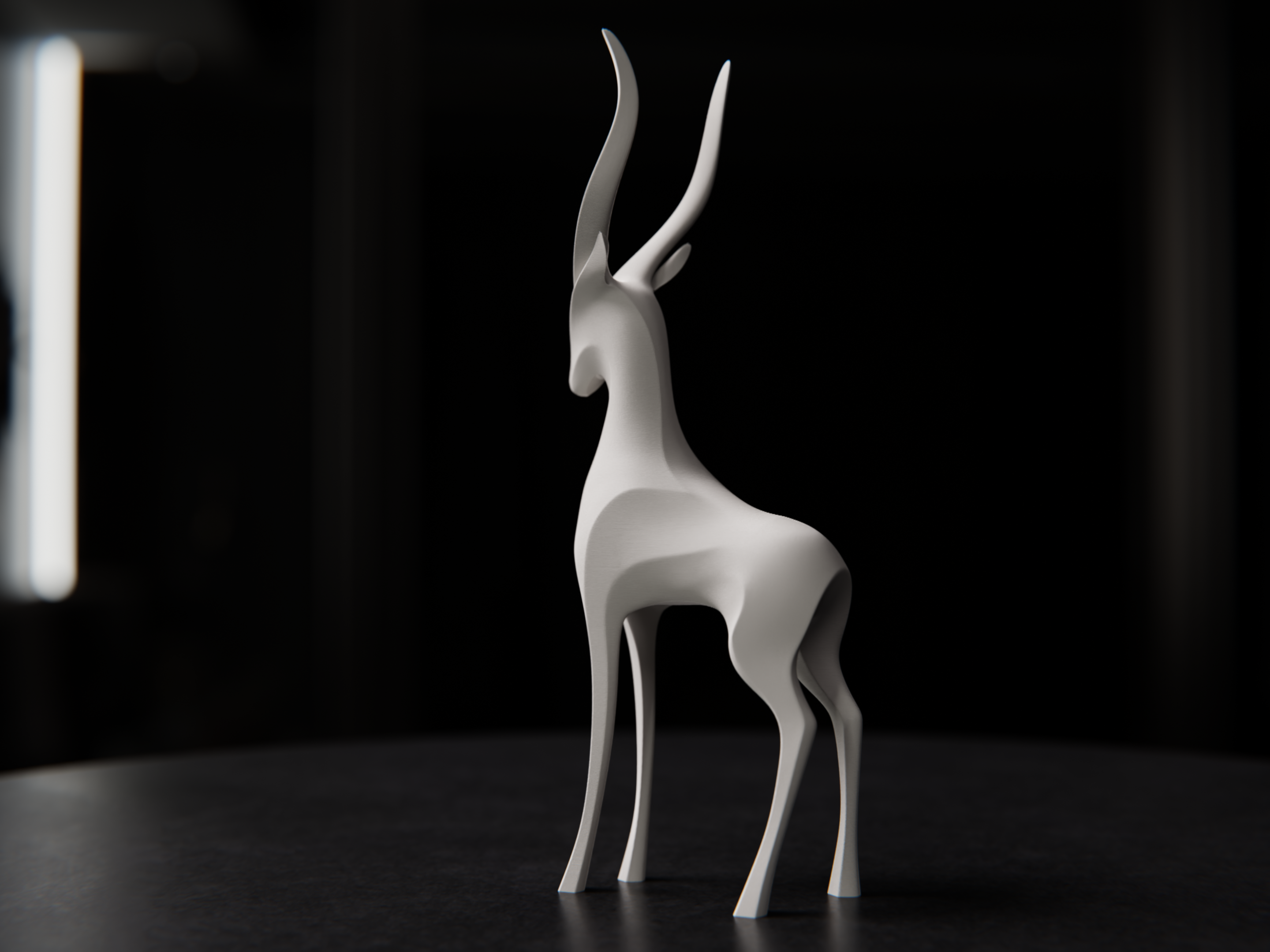 Scultura moderna in stampa 3D – Gazzella minimal design 25 cm