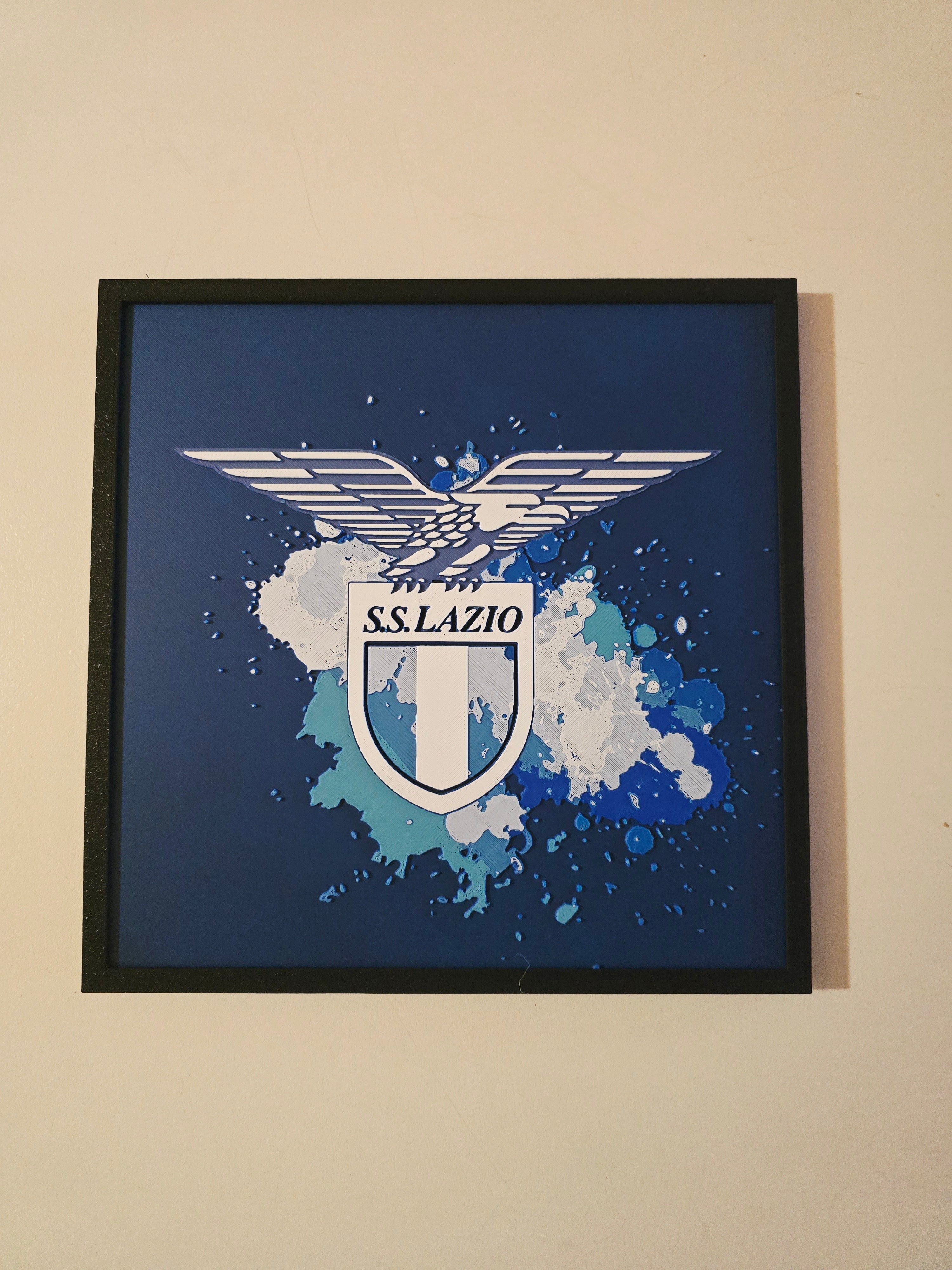 Quadro 3D S.S. Lazio con logo aquila – Stampa 3D