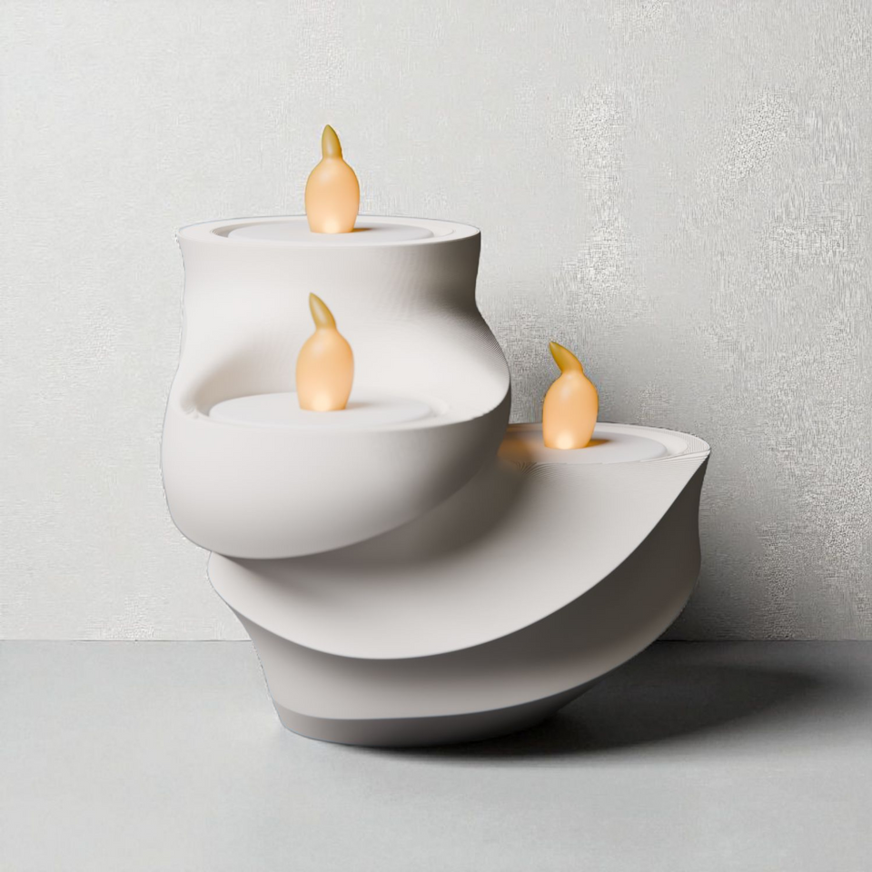 Elegante portacenere + 3 candele Led