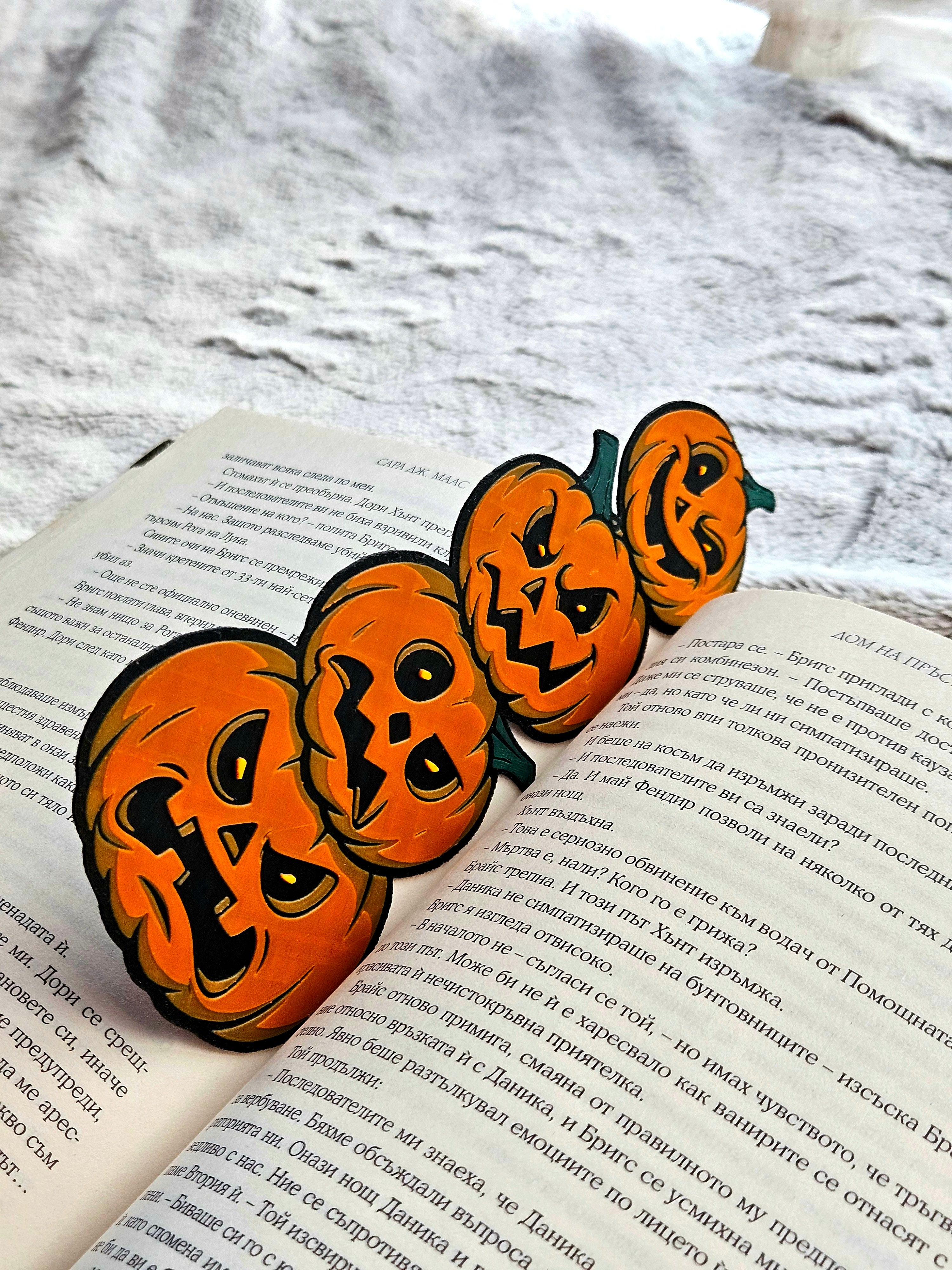 Segnalibro zucche di Halloween – Accessorio per libri