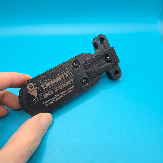 Supporto posteriore per luce radar con vano tracker nascosto – Compatibile sella bici • Stampa 3D in ASA