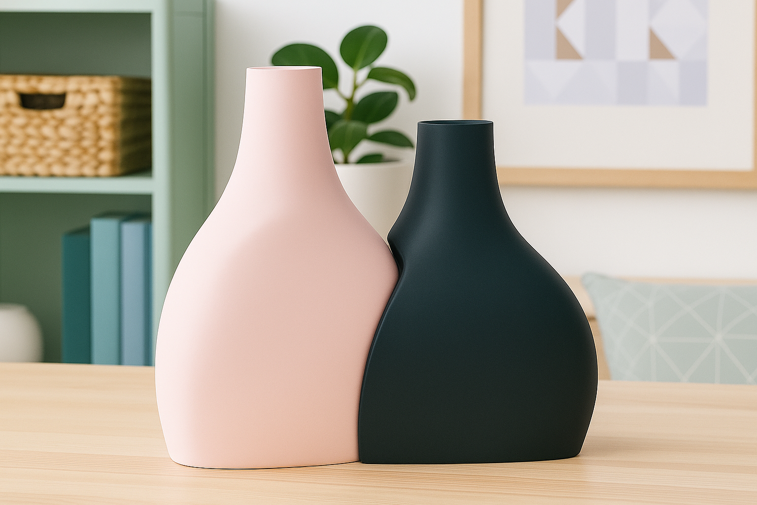 Coppia di vasi incastrabili – Design moderno e armonioso