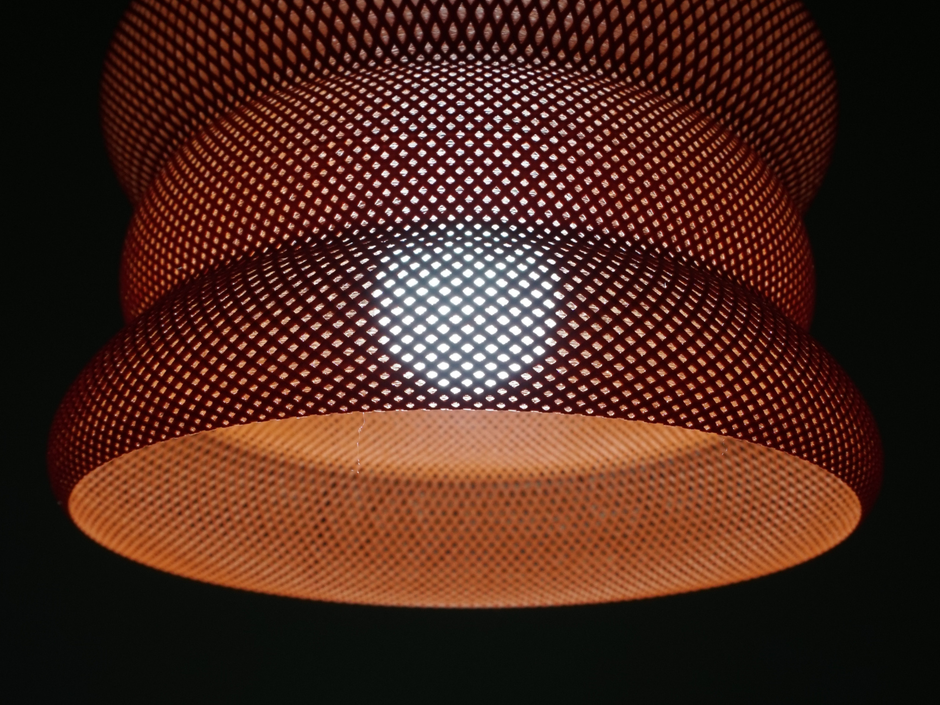 Lampada a sospensione design forato – Serie Poly V4 Terracotta
