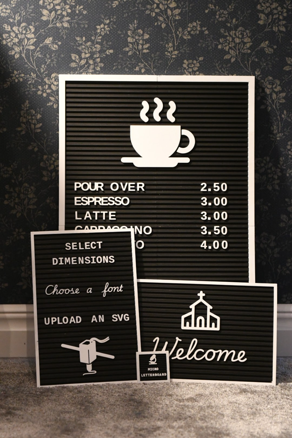 Letterboard Personalizzabile in Stampa 3D - Lavagna a Lettere Componibili per Bar, Negozi, Eventi