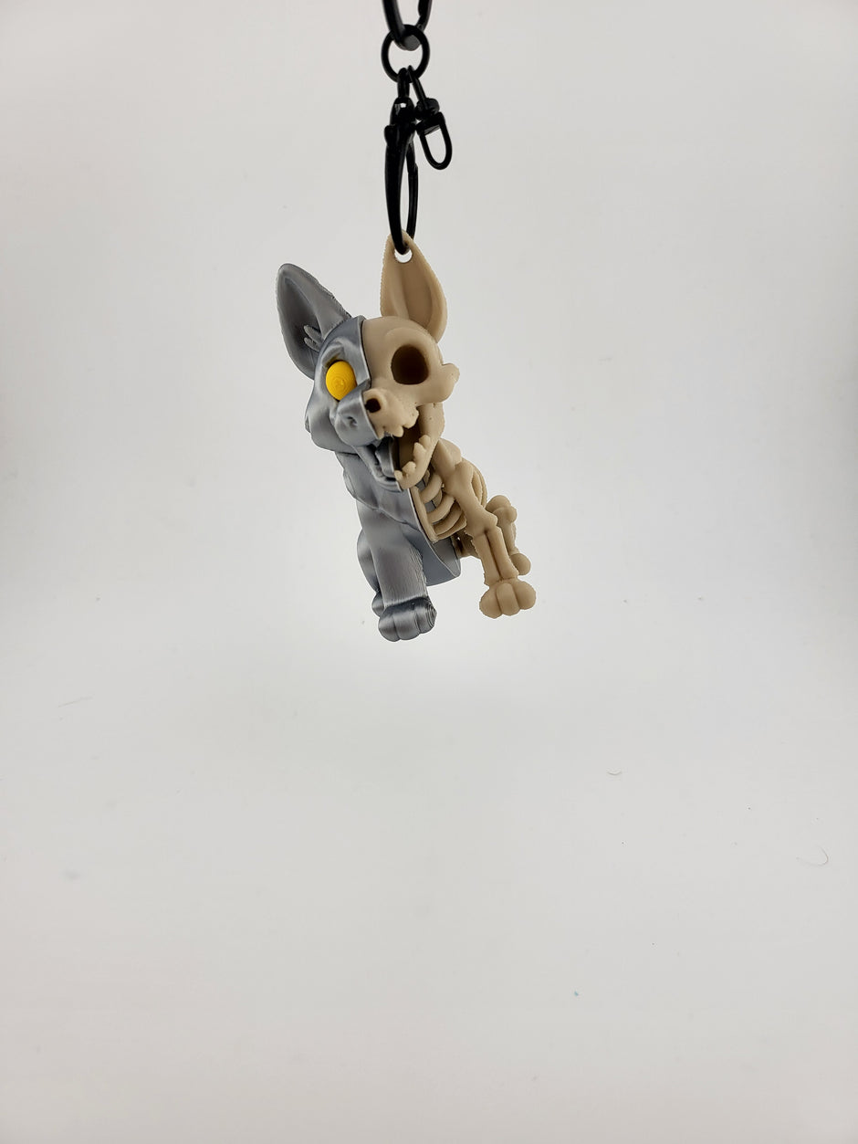 Portachiavi Scheletro Cane 3D
