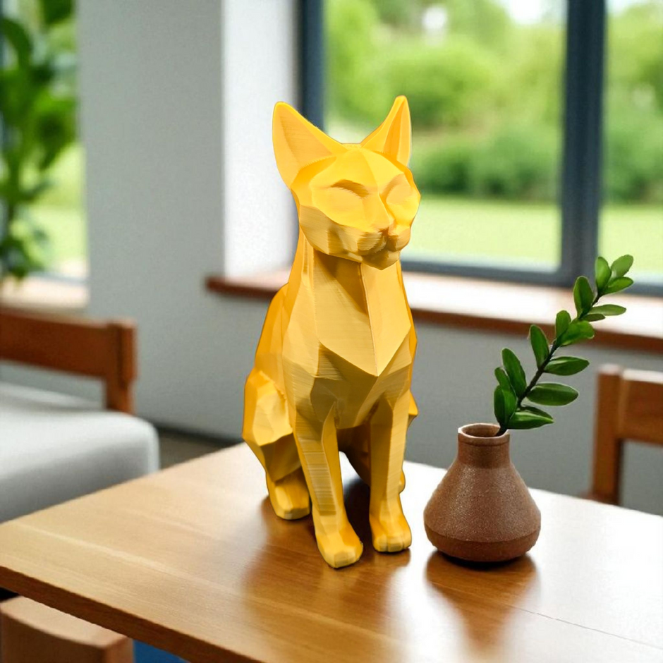 Statua Gatto Geometrico – Scultura Moderna in PLA
