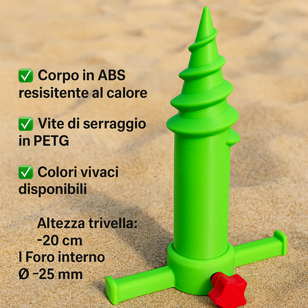 Trivella da spiaggia 3D – Ombrellone sempre stabile!