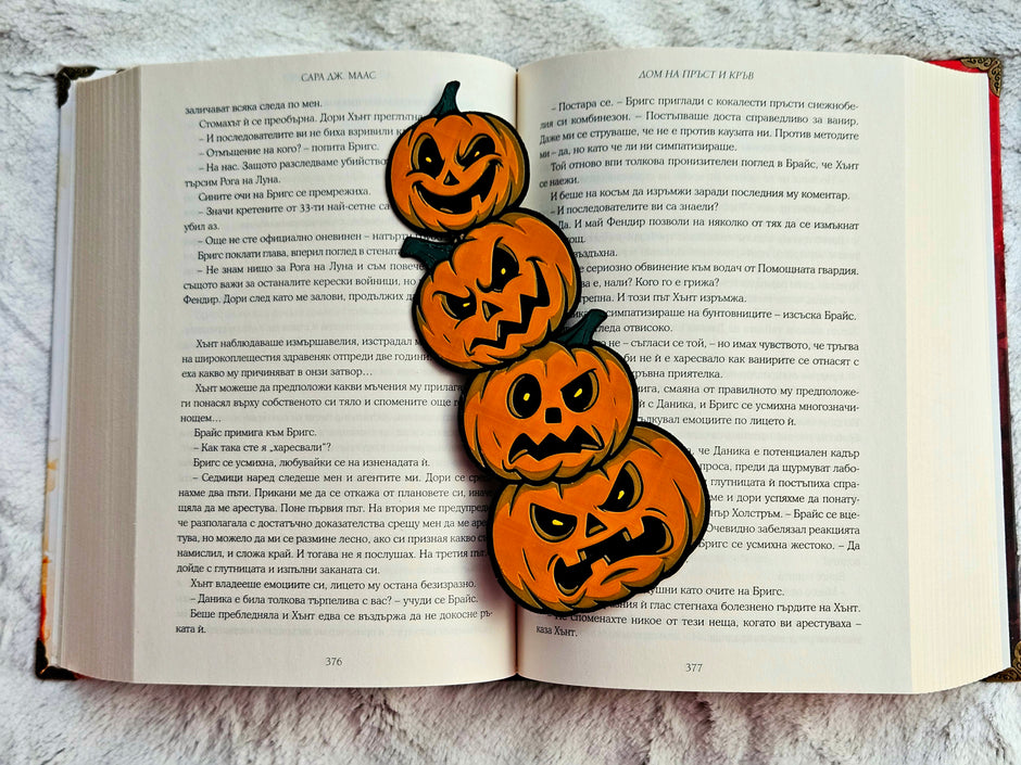 Segnalibro zucche di Halloween – Accessorio per libri